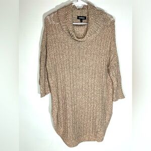 Express Cowl Neck Open Knit Tunic Sweater